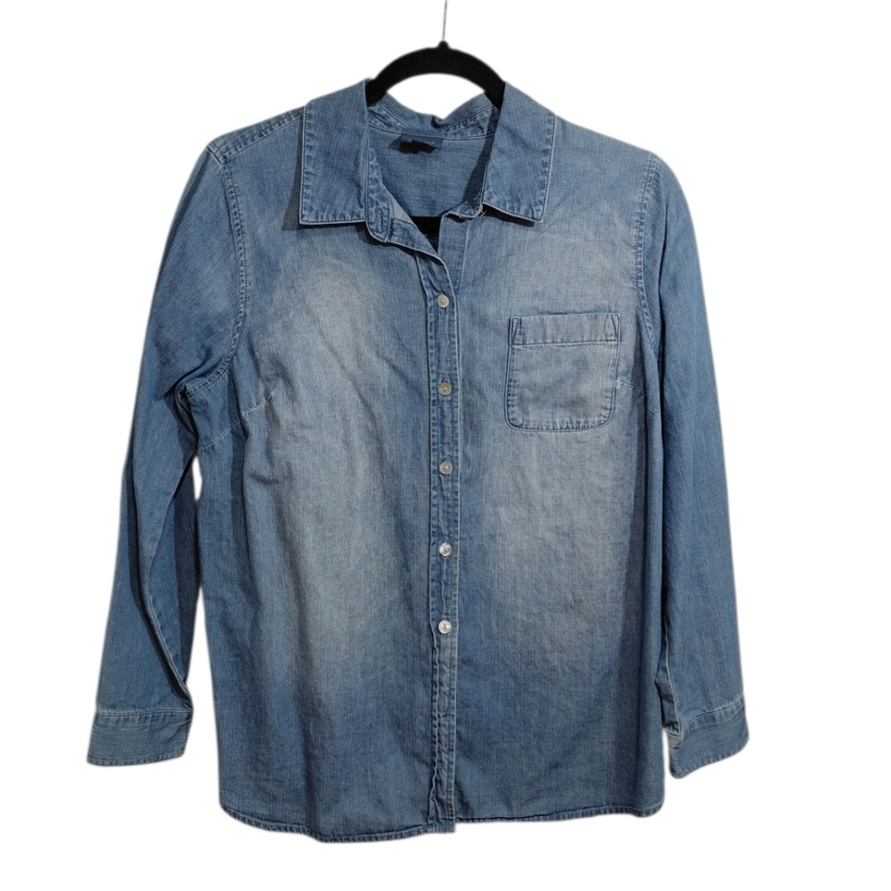 J. Jill Light Denim Button-Down Shirt